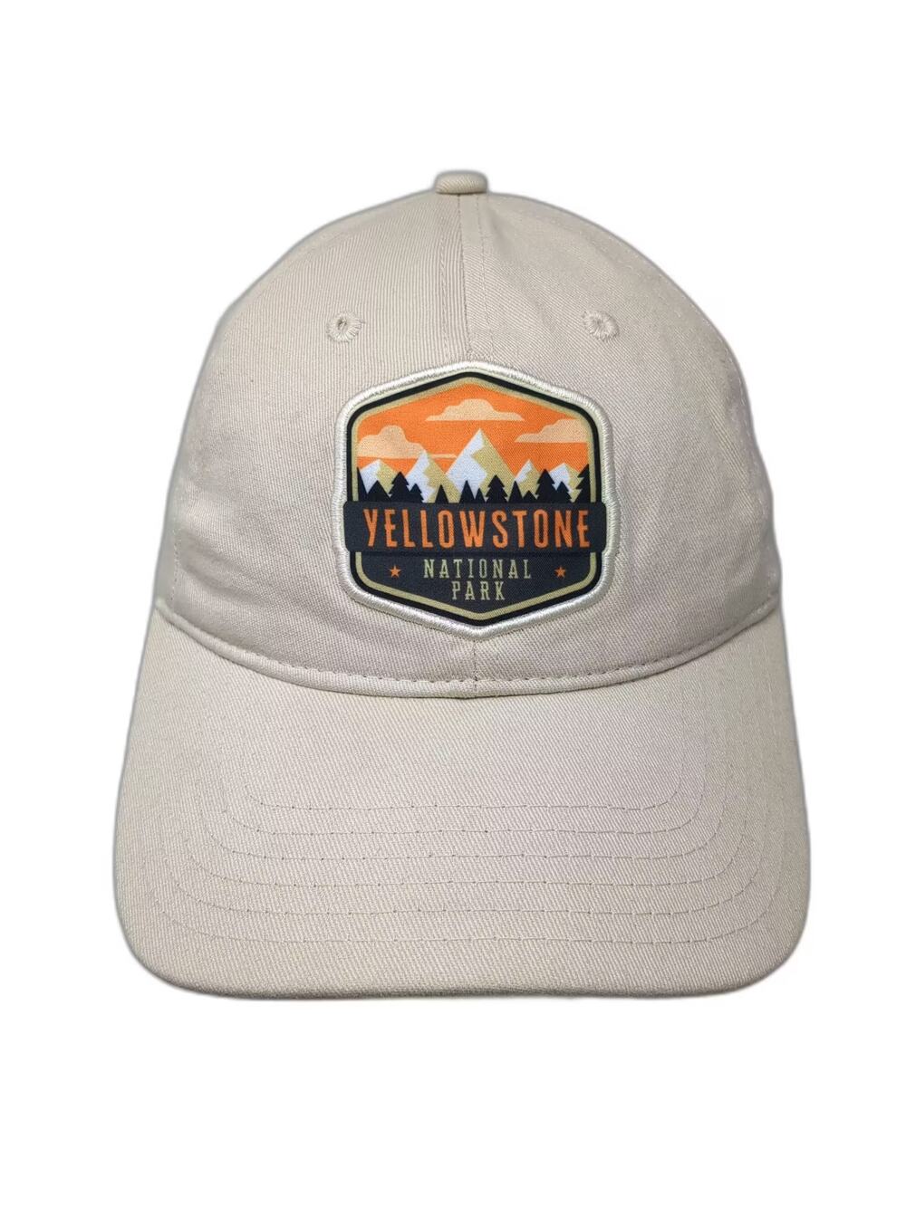 H3 Headwear Yellowstone National Park Beige Baseball Cap One Size Adjustable Hat